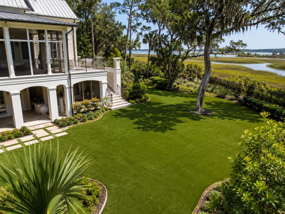 Backyard Turf Installation in Kiawah Island, SC